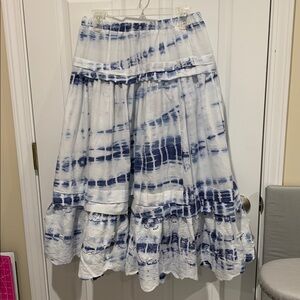 Elegant Indigo and White A-Line Skirt